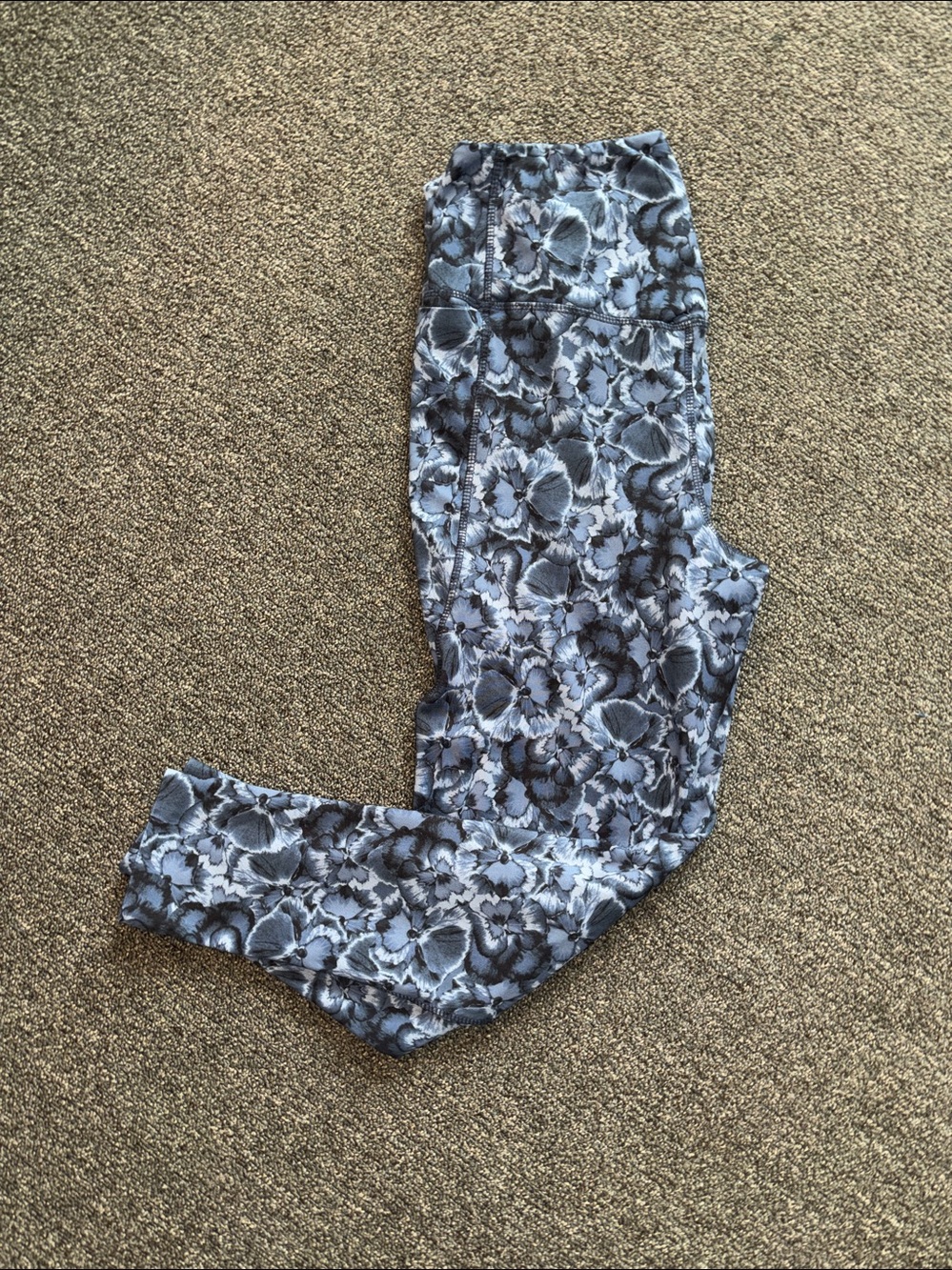 Danskin Blue Floral Print Leggings Sz L